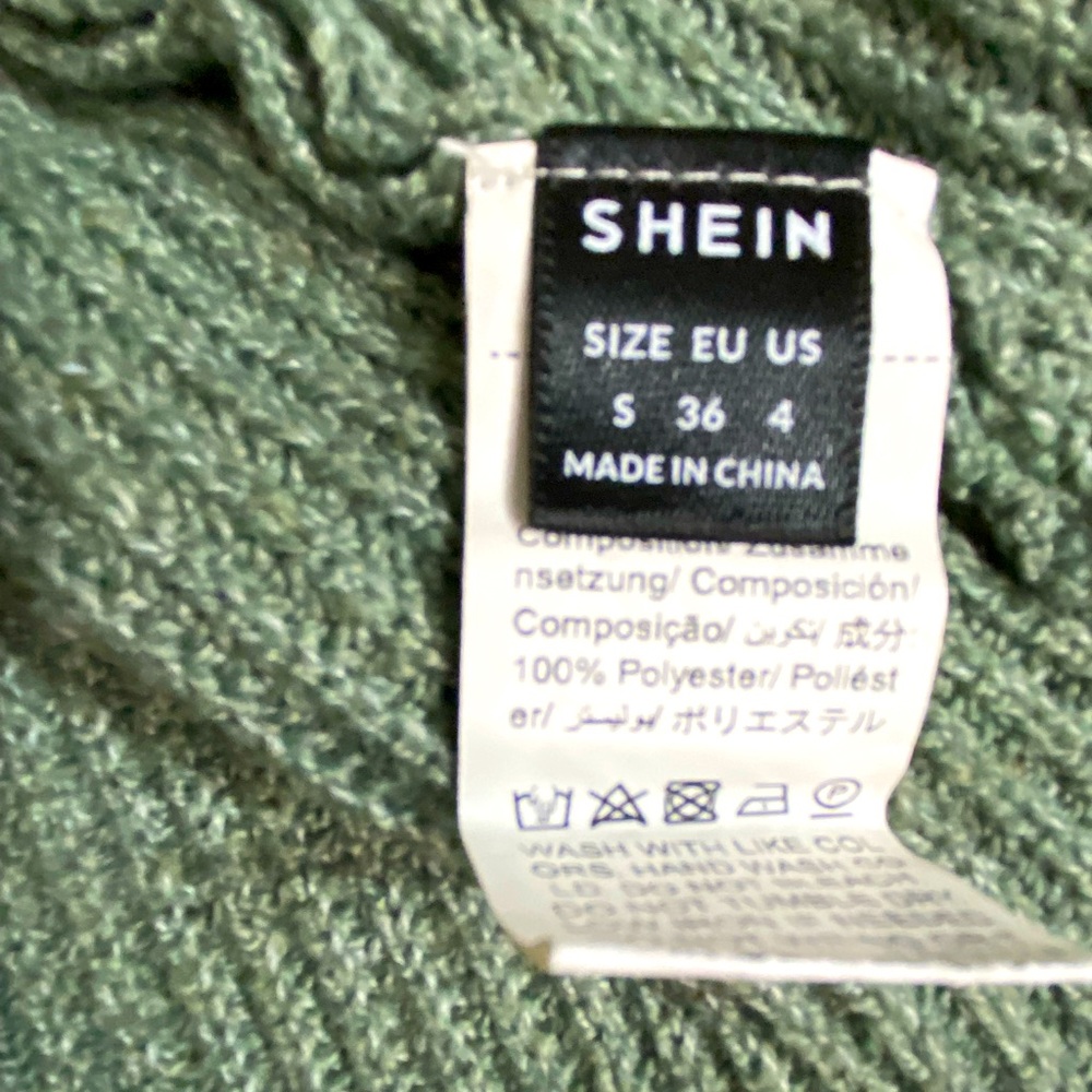 Shein Classic Solid Ribbed Knit Lantern Sleeve Sw… - image 6